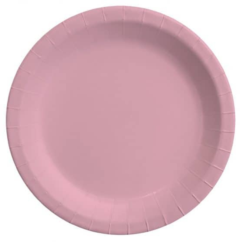 8 darabos Rózsaszín papír tányér