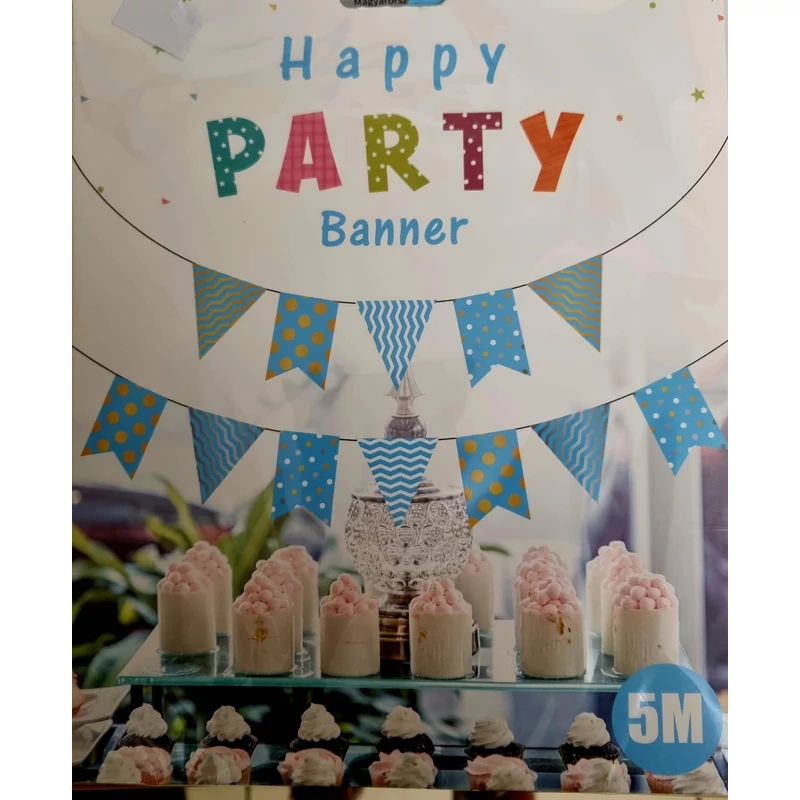 Happy Party kék színű banner