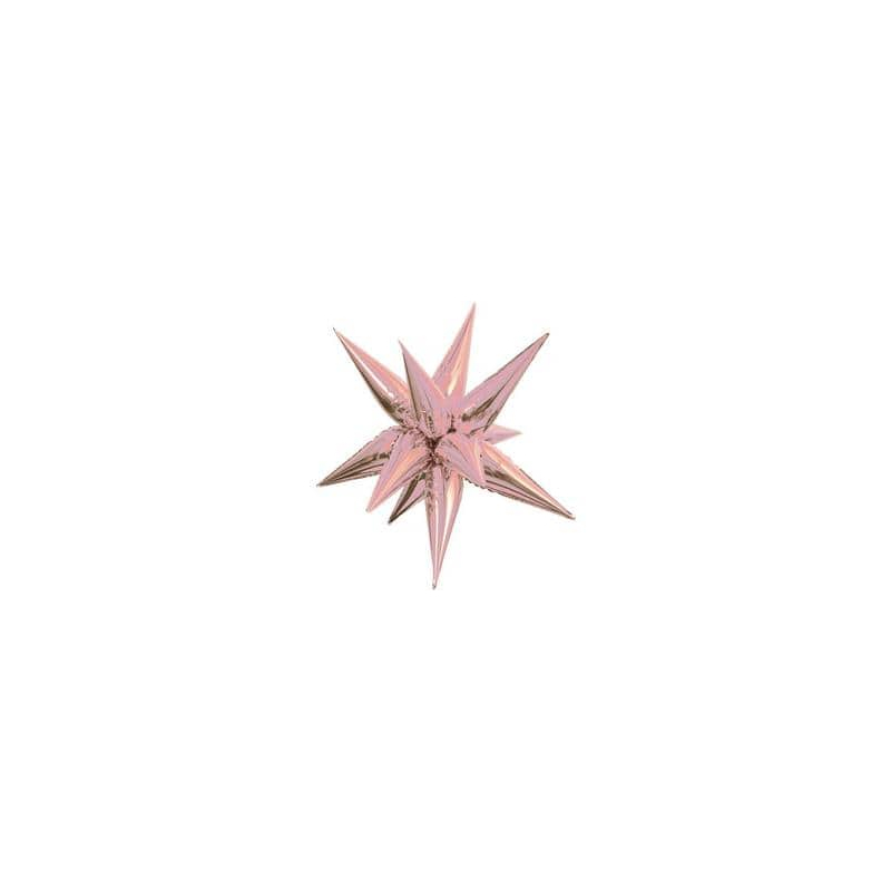 Csillag alakú  rózsaarany színű,fólia lufi 65 cm