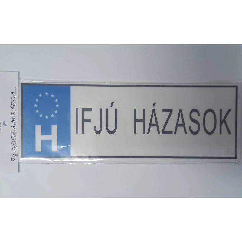 IFJÚ HÁZASOK RENDSZÁMTÁBLA