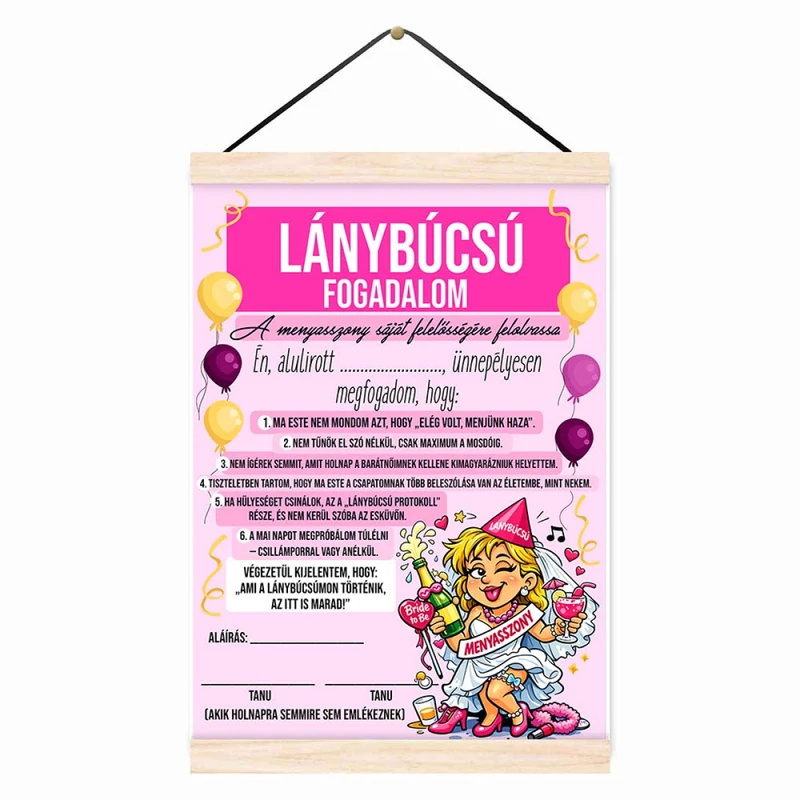 Oklevél - Lánybúcsú Fogadalom - Lánybúcsú Fogadalom