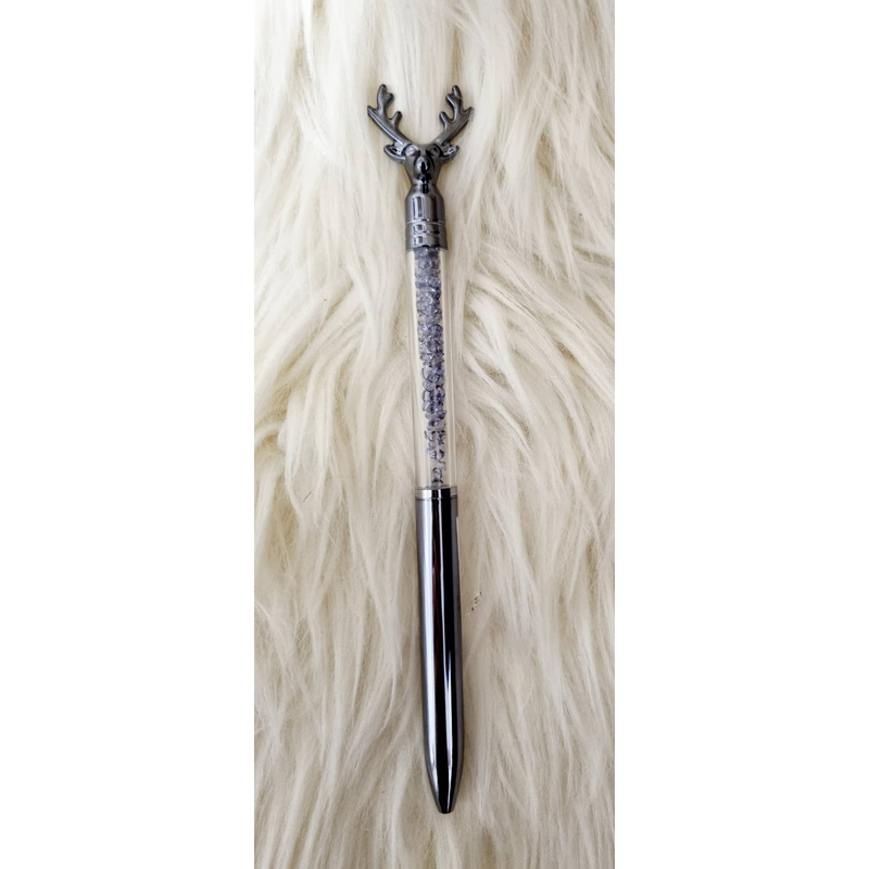 Elegáns szürke szarvasos toll ,17 cm