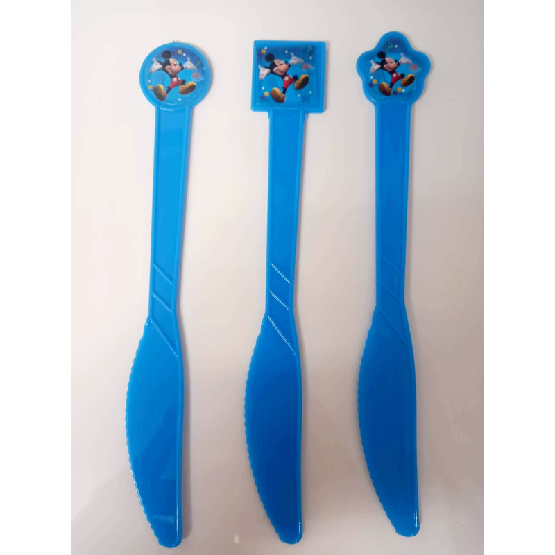 Mickey  egeres kék műanyag kés
