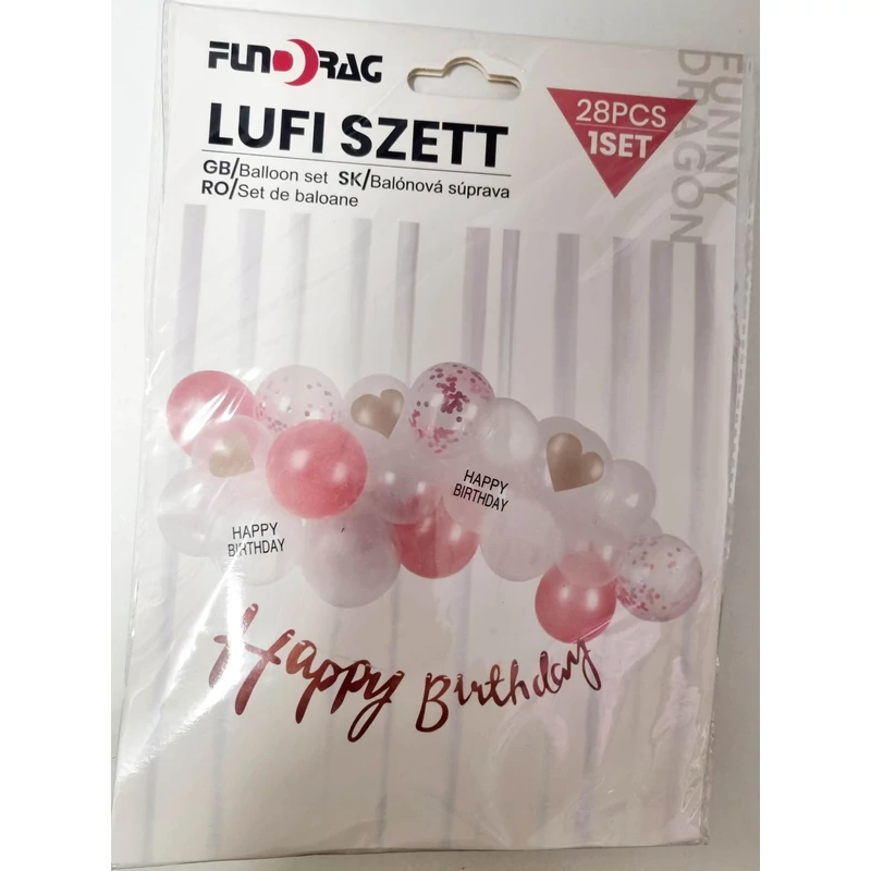 Pasztell lufiszett, 28-db 