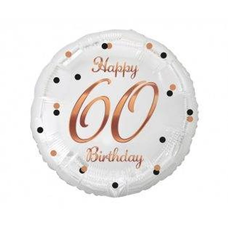 Happy birthday 60 feliratos fólia lufi  pöttyös  36 cm 