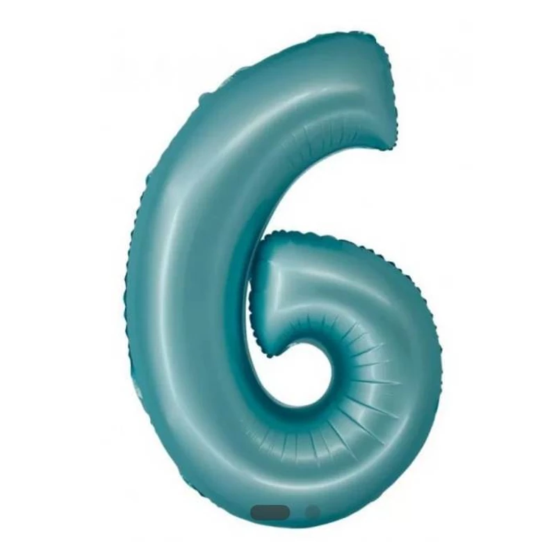 6 os szám fólia lufi ,matt light blue 76 cm 