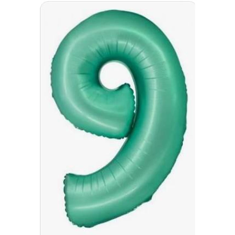 9 - es szám fólia lufi ,matt menta 76 cm 