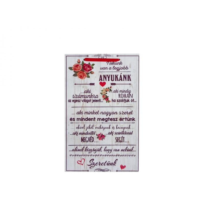 Nekünk van a legjobb anyukánk fa tábla 16 cm x 26 cm 