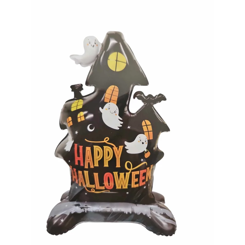 Halloween kastély fólia lufi, szellemekkel