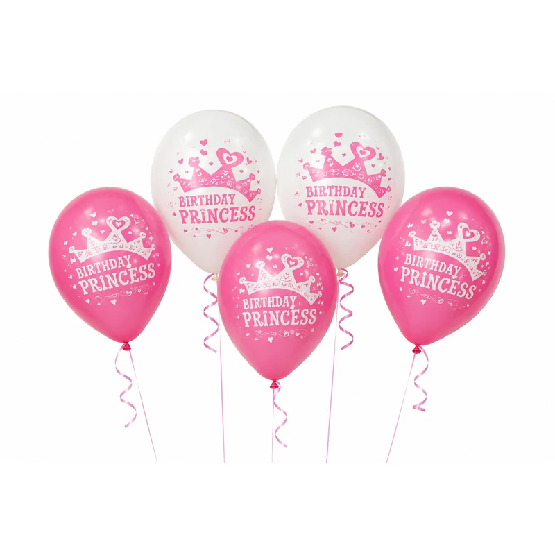 Princess hercegnős Birtday latex lufi csomag,  30 cm