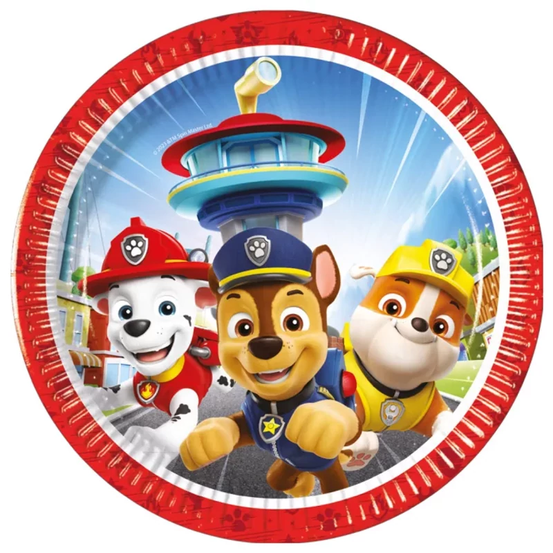 Mancs Őrjárat Rescue Heroes papírtányér 8 db-os 20 cm