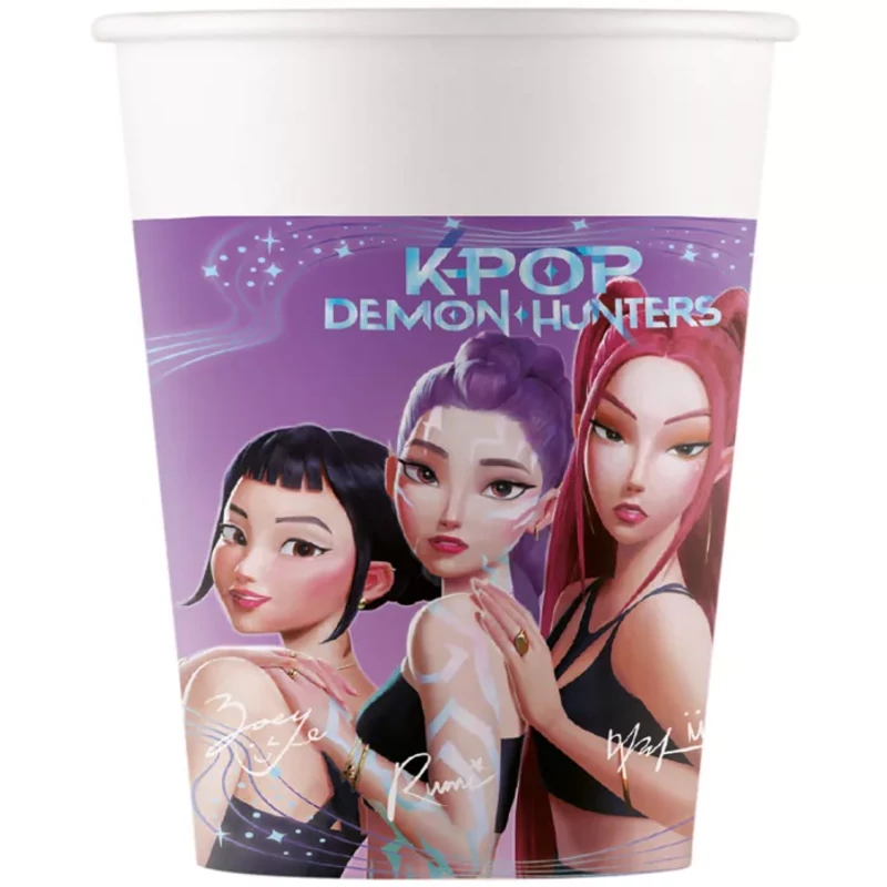 K-pop démonvadászok papír pohár 200 ml, 8 db-os