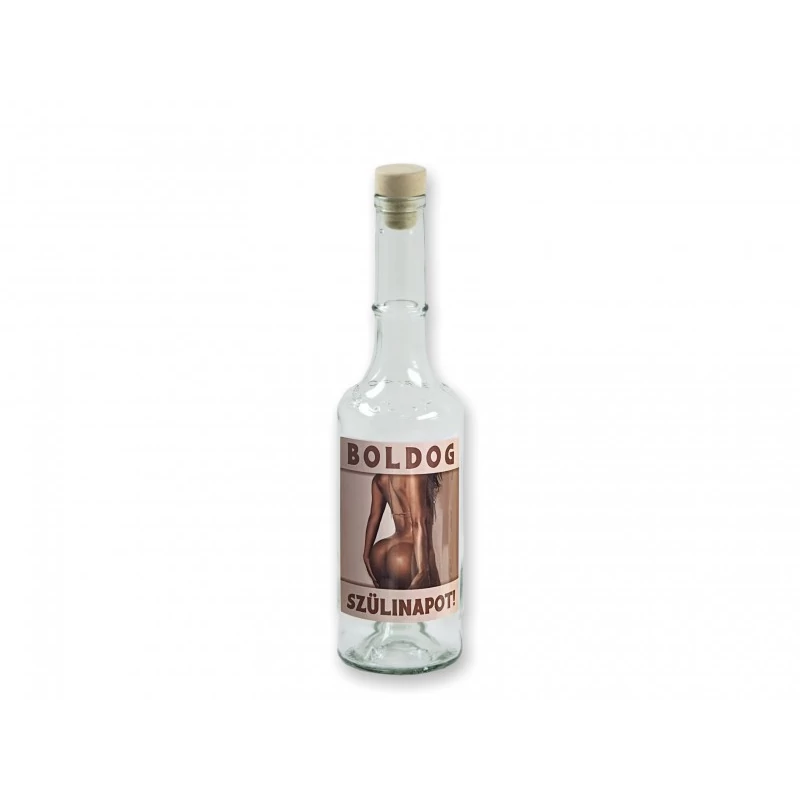 Pálinkás Üveg "Boldog Szülinapot!" – Vicces Popsis Mintával 0,5 L