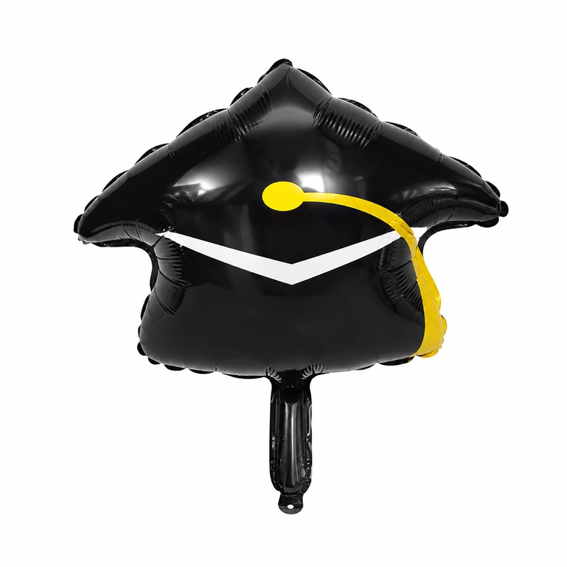 Ballagási diploma kalap pálcikás fólia lufi 37 cm
