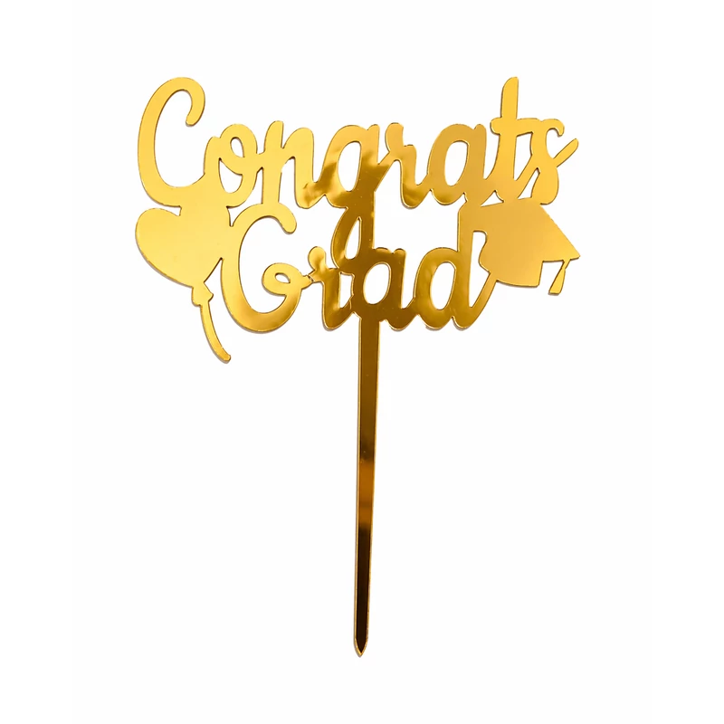 Arany „Congrats Grad” tortabeszúró – diplomaosztóra