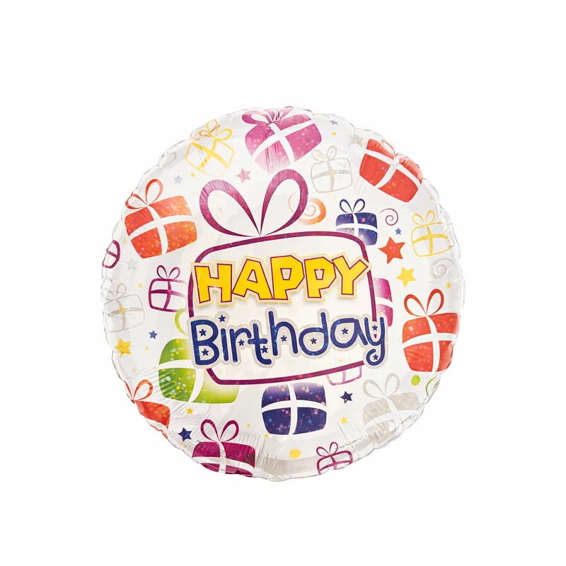 Happy Birthday ajándékos fólia lufi 45 cm