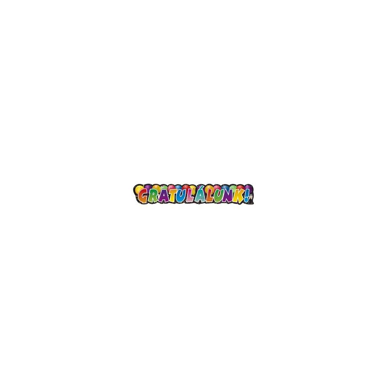 Gratulálunk! Feliratú Parti Banner - 148 cm x 28 cm