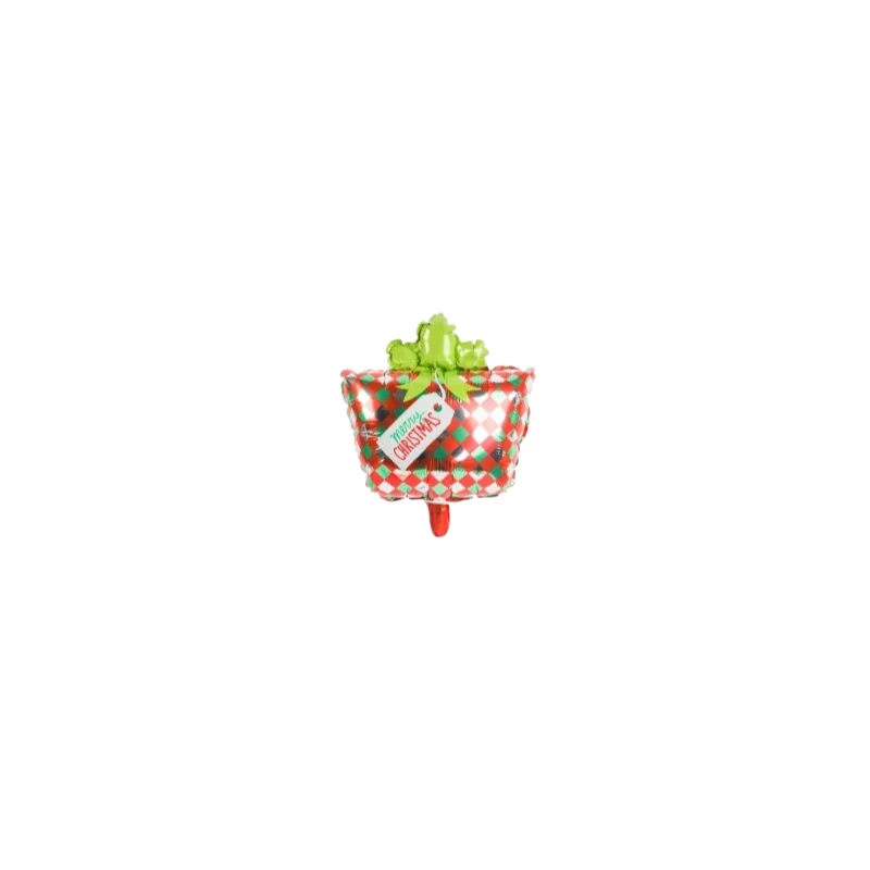 Merry Christmas ajándék doboz -fólia lufi