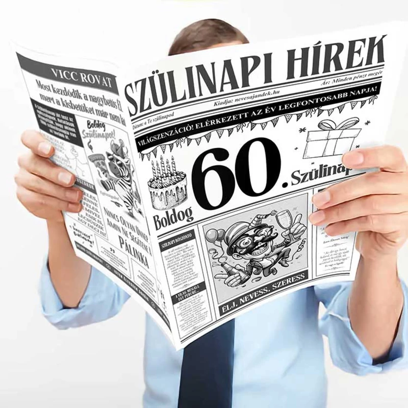 Vicces 60. Szülinapi Újság - 60. Születésnapi Ajándék