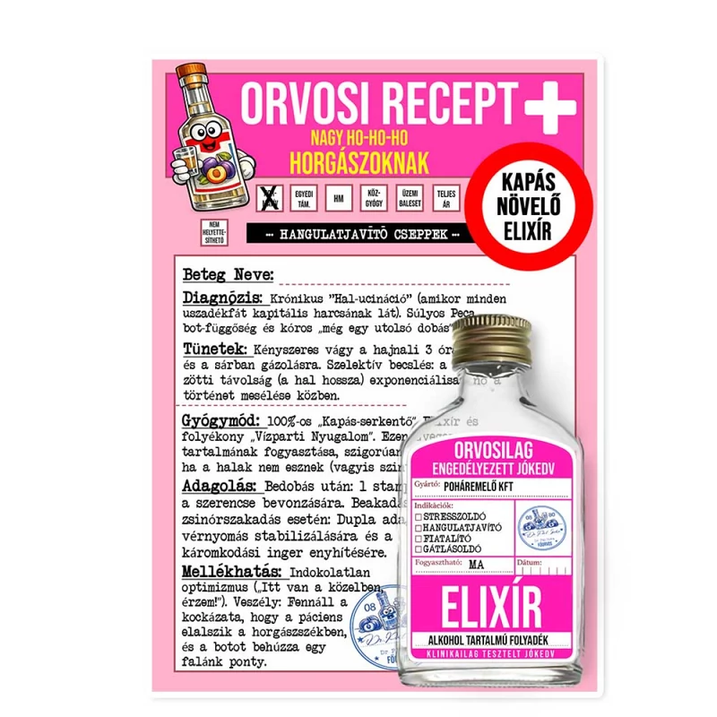 Vicces Orvosi Recept + Laposüveg – Nagy Ho Ho Ho Horgászoknak 