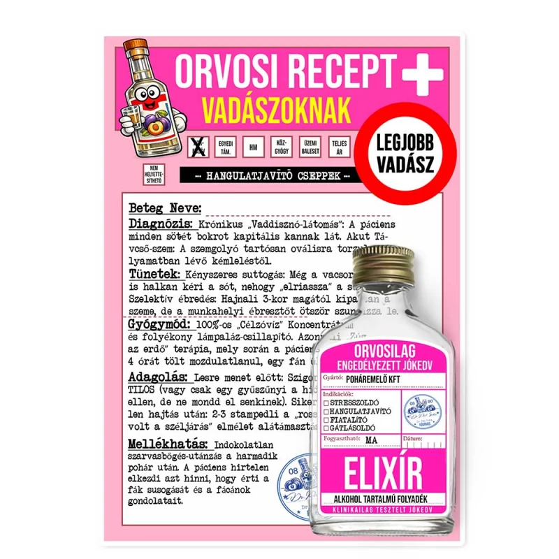 Vicces Orvosi Recept + Laposüveg – Vadászoknak