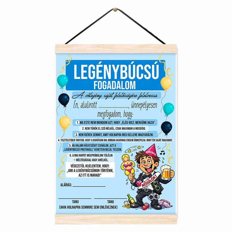 Oklevél - Legénybúcsú Fogadalom - Legénybúcsú Fogadalom