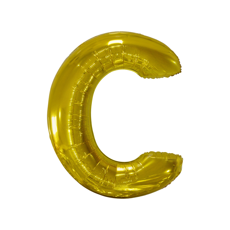 Fólia lufi "C" betű, arany, 86 cm