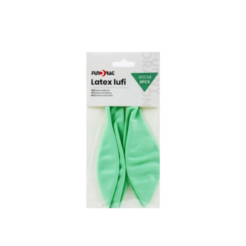  Pasztell, macaron zöld színű latex lufi, 2 db-s - 45 cm