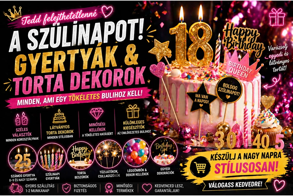 Gyertyák, torta dekoráció