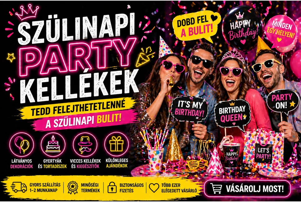 Szülinapi party kellékek