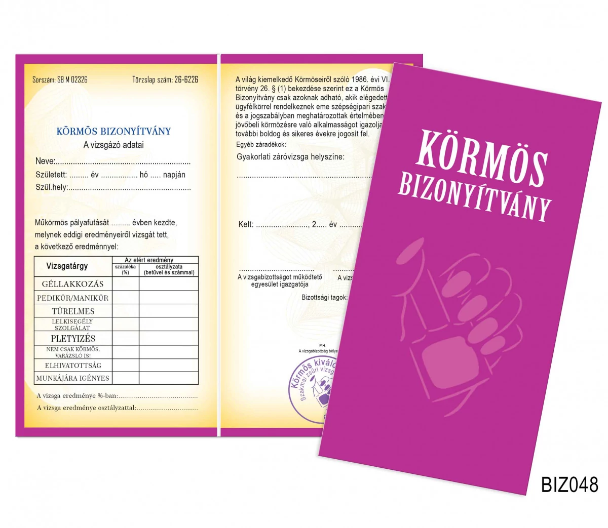 Vicces bizonyítvány - Körmös bizonyítvány