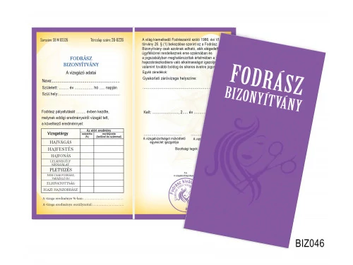 Vicces bizonyítvny, Fodrász bizonyítvány