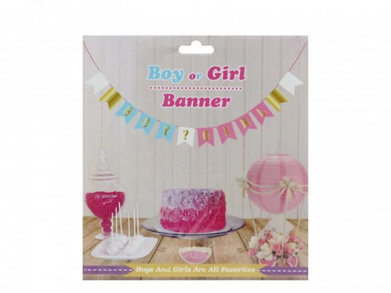 Boy and girl banner, kék- rózsaszín
