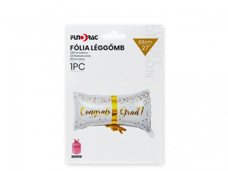 Lufi fólia oklevél Congrats Grad 68cm- ballagó lufi