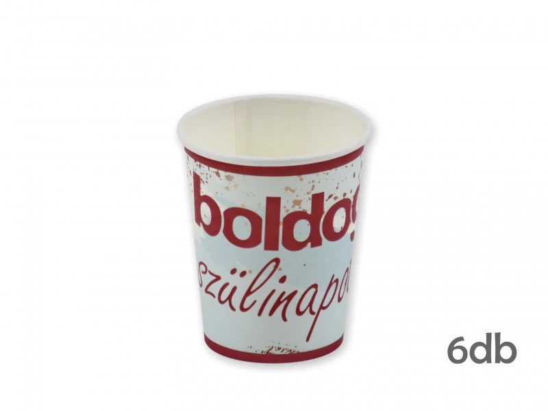 Boldog szülinapot pohár kék árnyalattal, 6 db