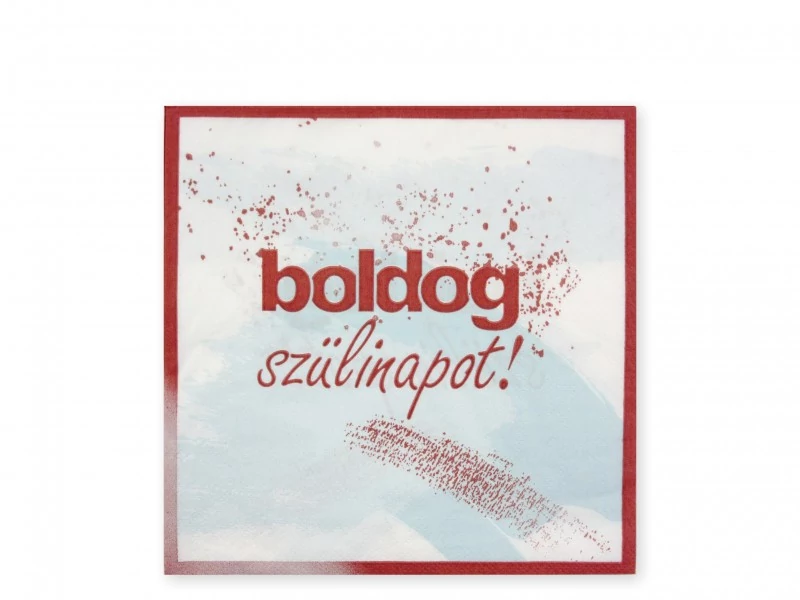 Boldog szülinapot  szalvéta kék árnyalattal  16 db  33 x 33cm 