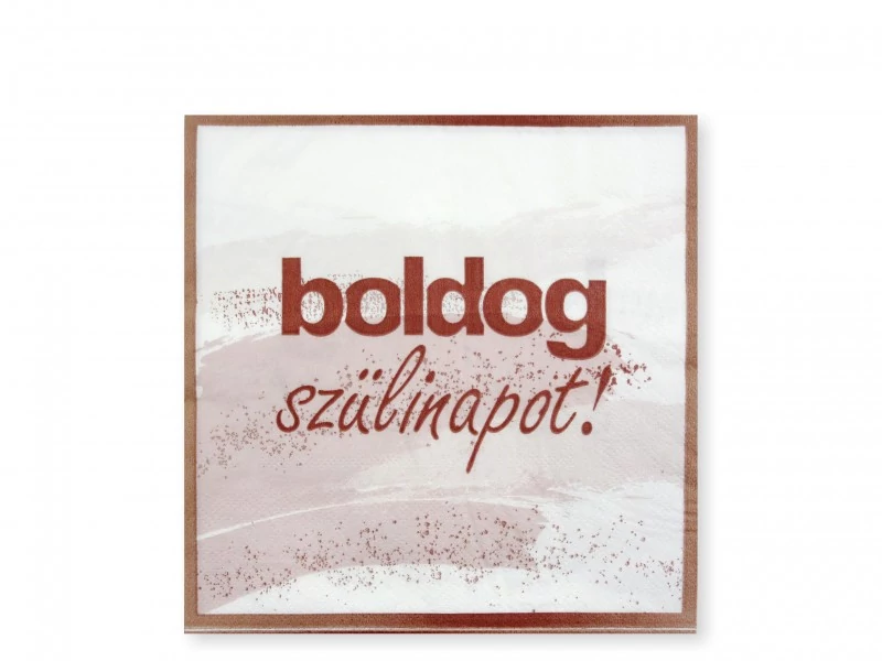 Boldog szülinapot  szalvéta rózsaszín 16 db  33 x 33cm 