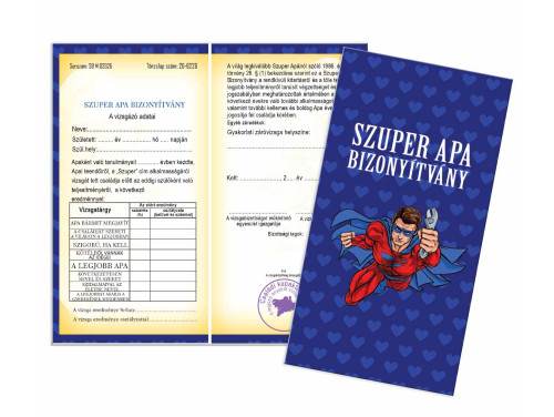 Szuper apa bizonyítvány