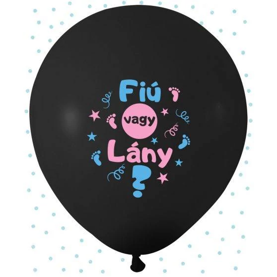 Babaváró fekete latex lufi  fiús   45 cm 