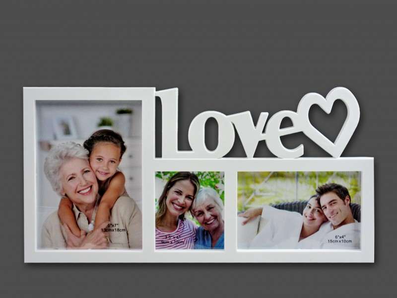 Love felíratos fehér képkeret 