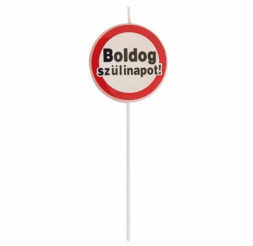 Sebességkorlátozó Boldog Szülinapos tábla gyertya