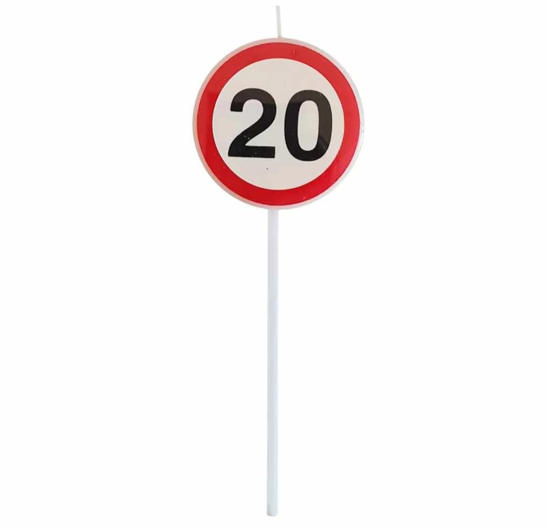 Sebességkorlátozó 20-s tábla gyertya