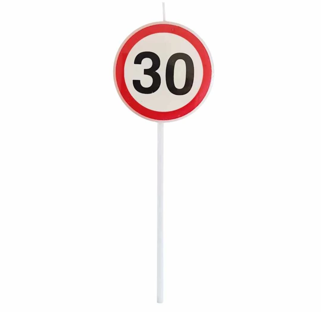 30-as sebességkorlátozó tábla gyertya