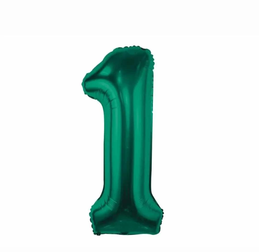 Zöld 1-es szám fólia lufi 85 cm