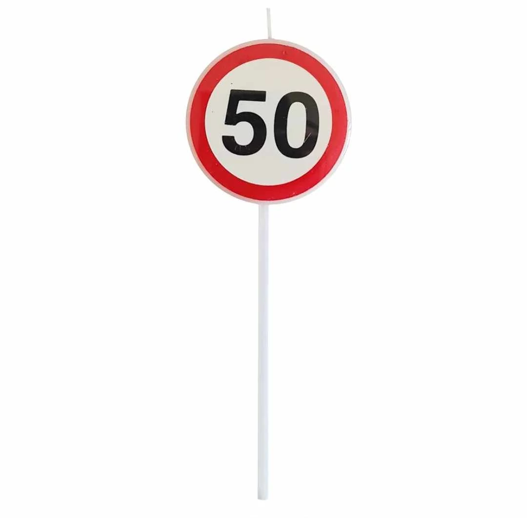 50-s sebességkorlátozó tábla gyertya