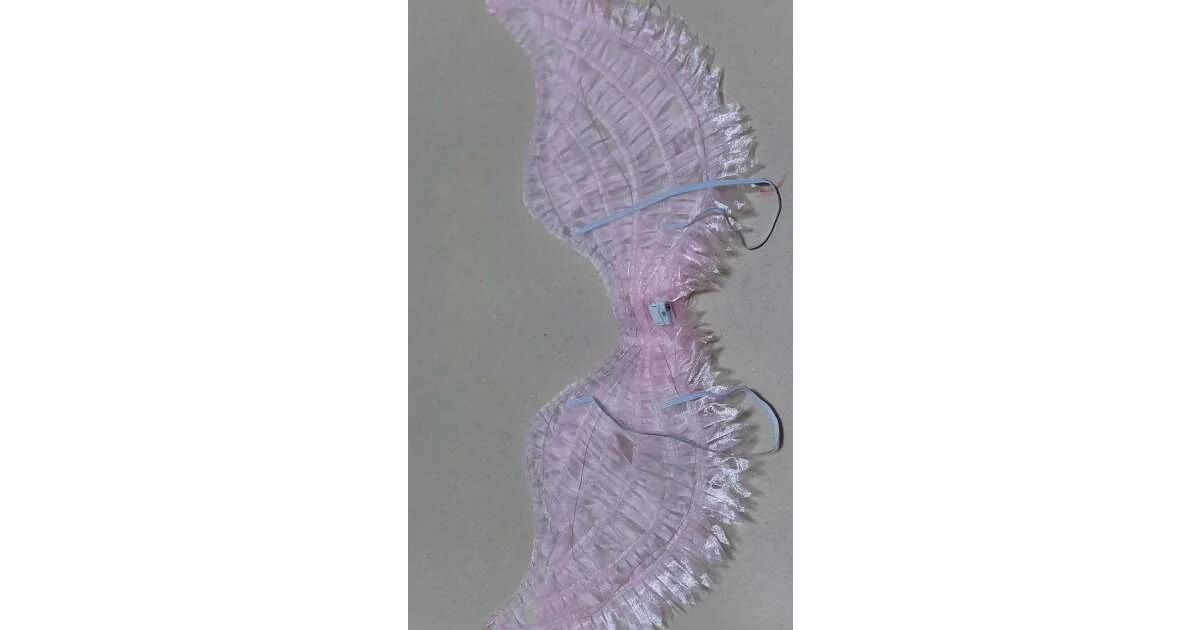 Ledes, világító organza szárny, 75cm, rózsaszín