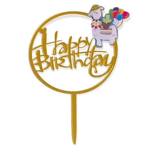 Happy Birthday, lámás torta beszúró