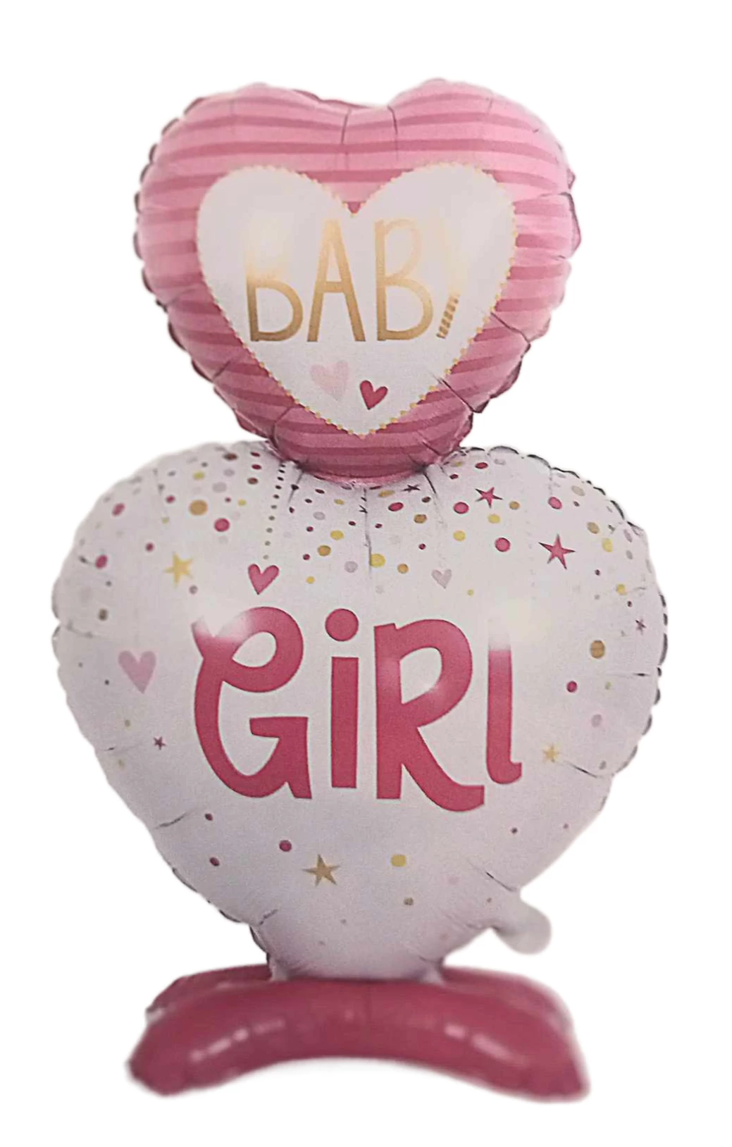 Baby girl talpas szív alakú fólia lufi,  110 cm 