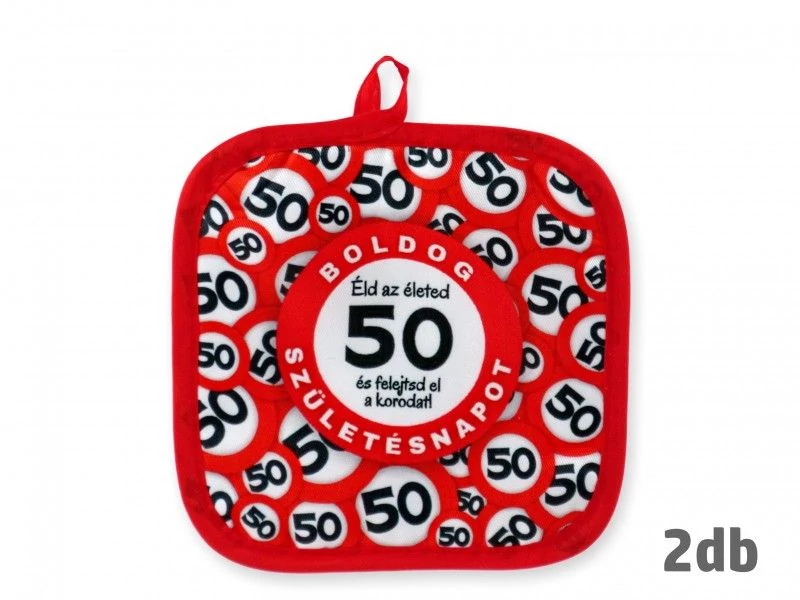 Boldog 50. Születésnapot edényfogó, 2 db
