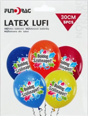 Boldog szülinapot  szines latex lufi 5 db 